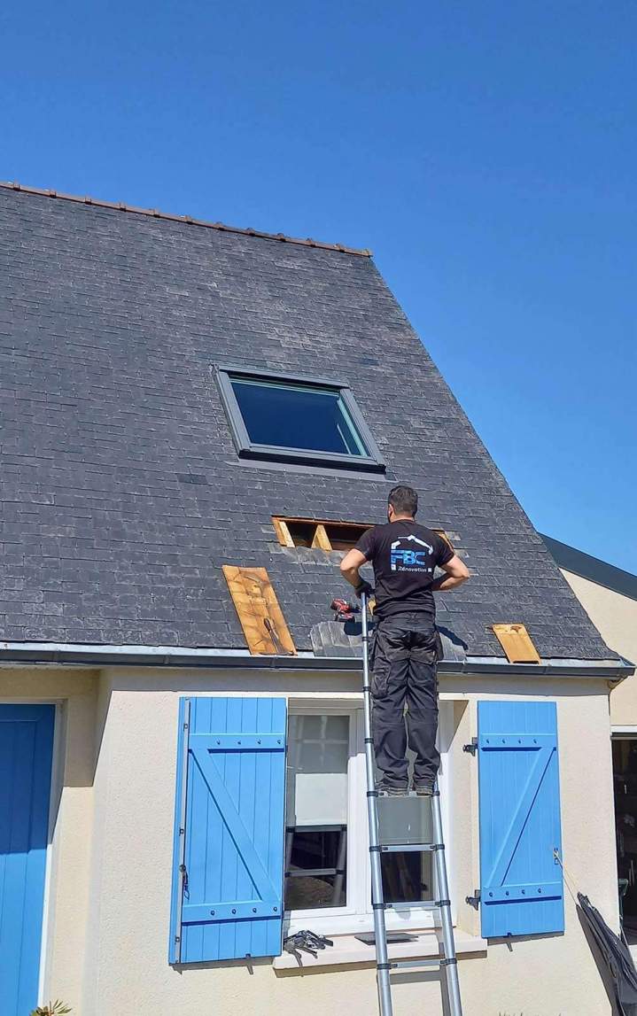 Pose de fenêtre de toit Velux Plabennec